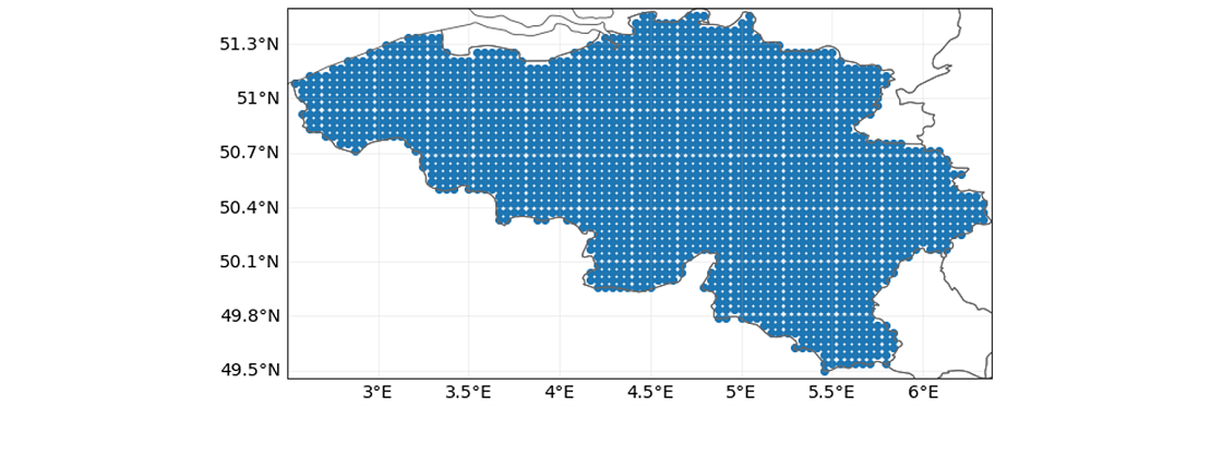 Finalyse expert's take on Physical Risk Prototype - midpoints of Belgium